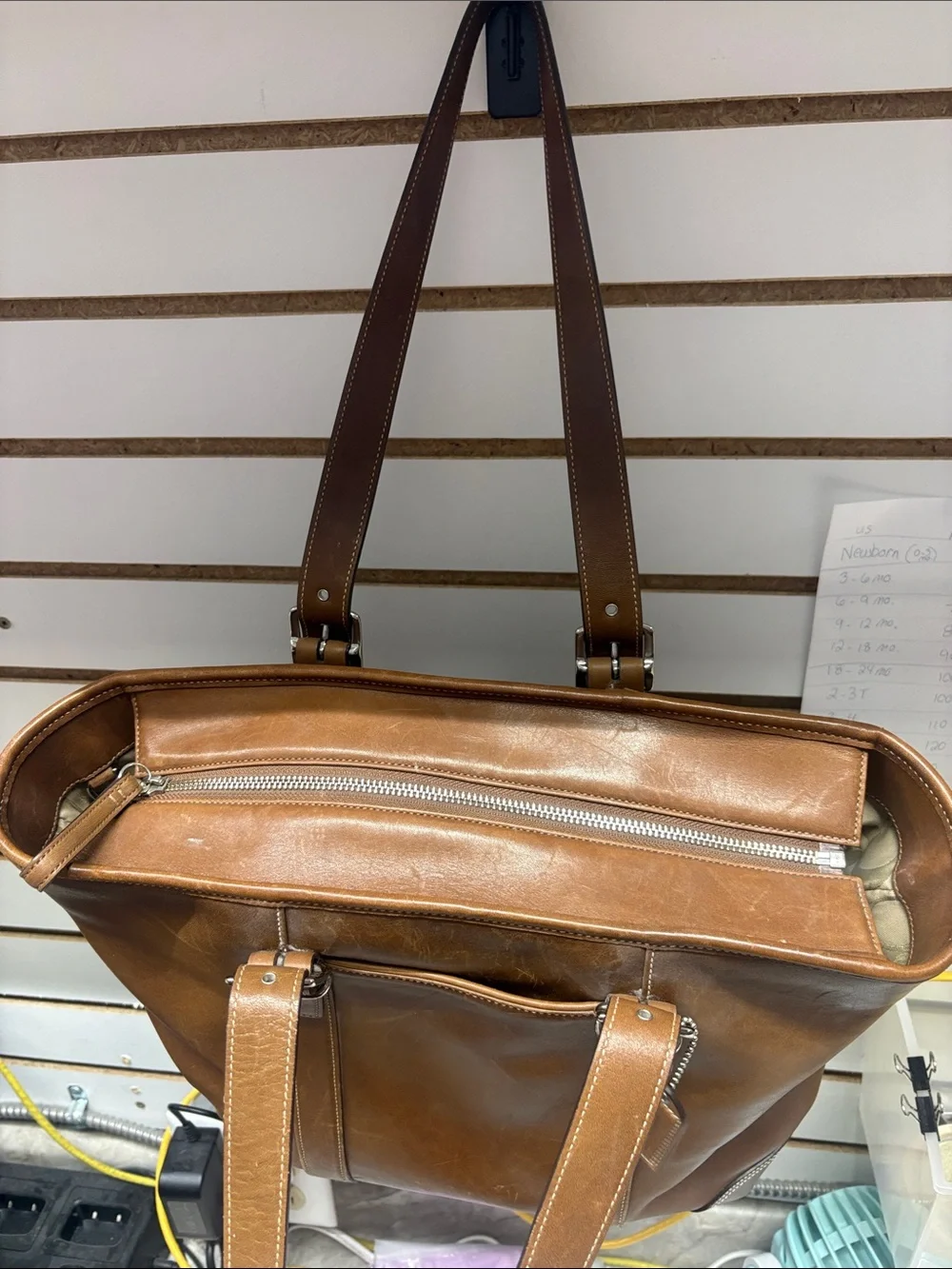 Vintage Coach Hamptons Brown Leather Large Carryall Tote Bag style 6491